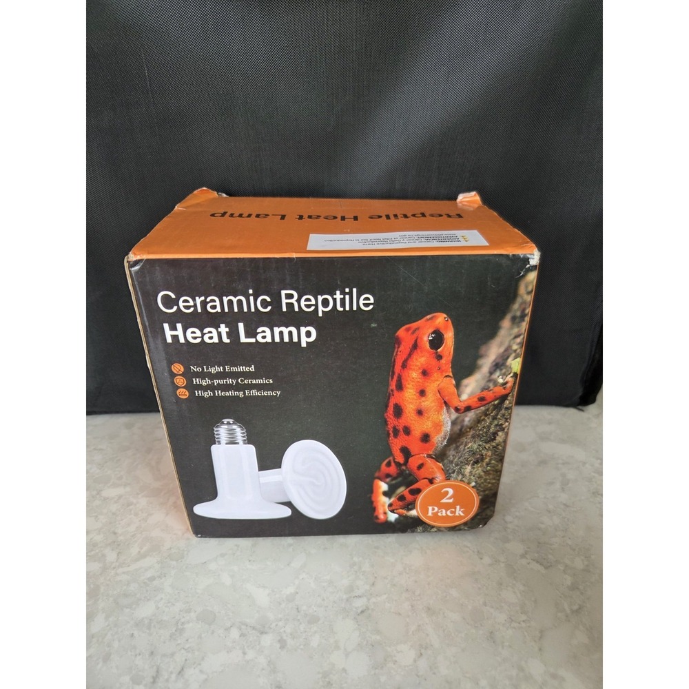 150W Reptile Heat Bulb 2-Pack Ceramic Heat Emitter Lamp Heater Light for Reptile